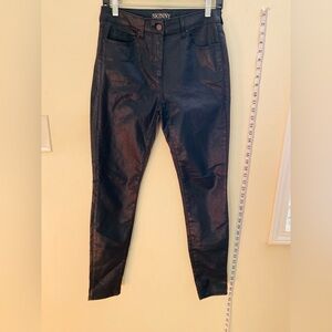 WALLIS Half Leather Half Jeans Skinny Stretch Jeans. UK 10. US:6